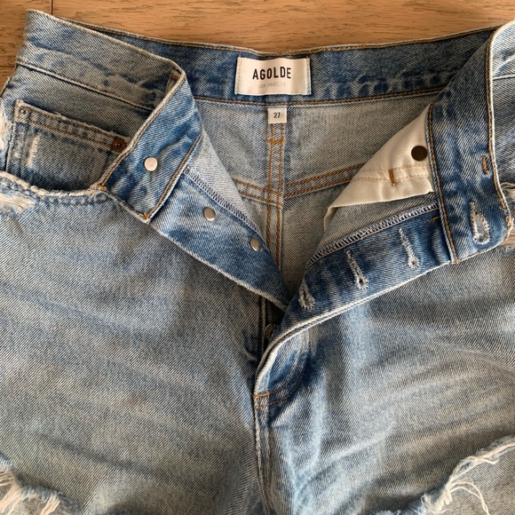 AGOLDE Parker distressed denim shorts - Picture 3 of 3